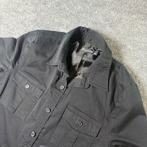 7th Avenue New‎ York & Company Black Button Up Shirt Jacket Women's Size L